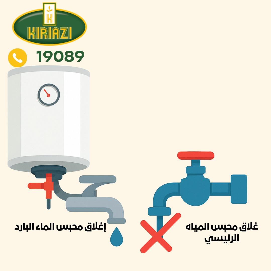 إغلاق محبس المياه الرئيسي
