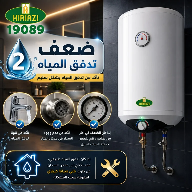 أسباب ضعف تدفق المياه بسخان كريازي